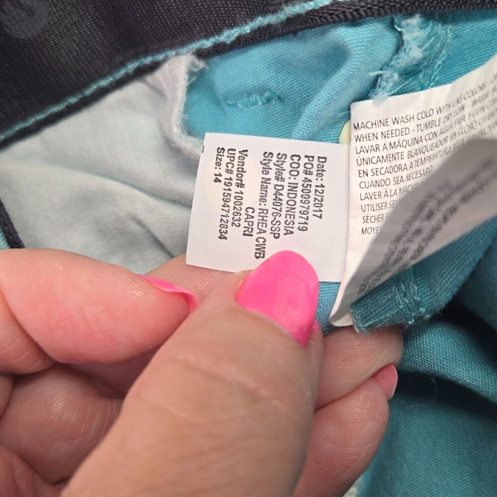 Gloria Vanderbilt Women's 14 Rhea Capri Stretch Comfort Pants Seaspray Blue - Picture 5 of 5